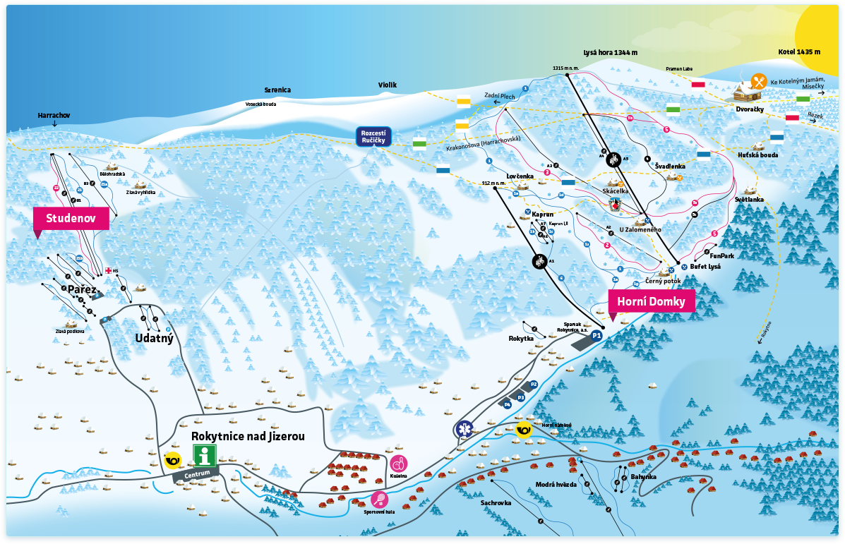 Mapa Ośrodka narciarskiego Rokytnice