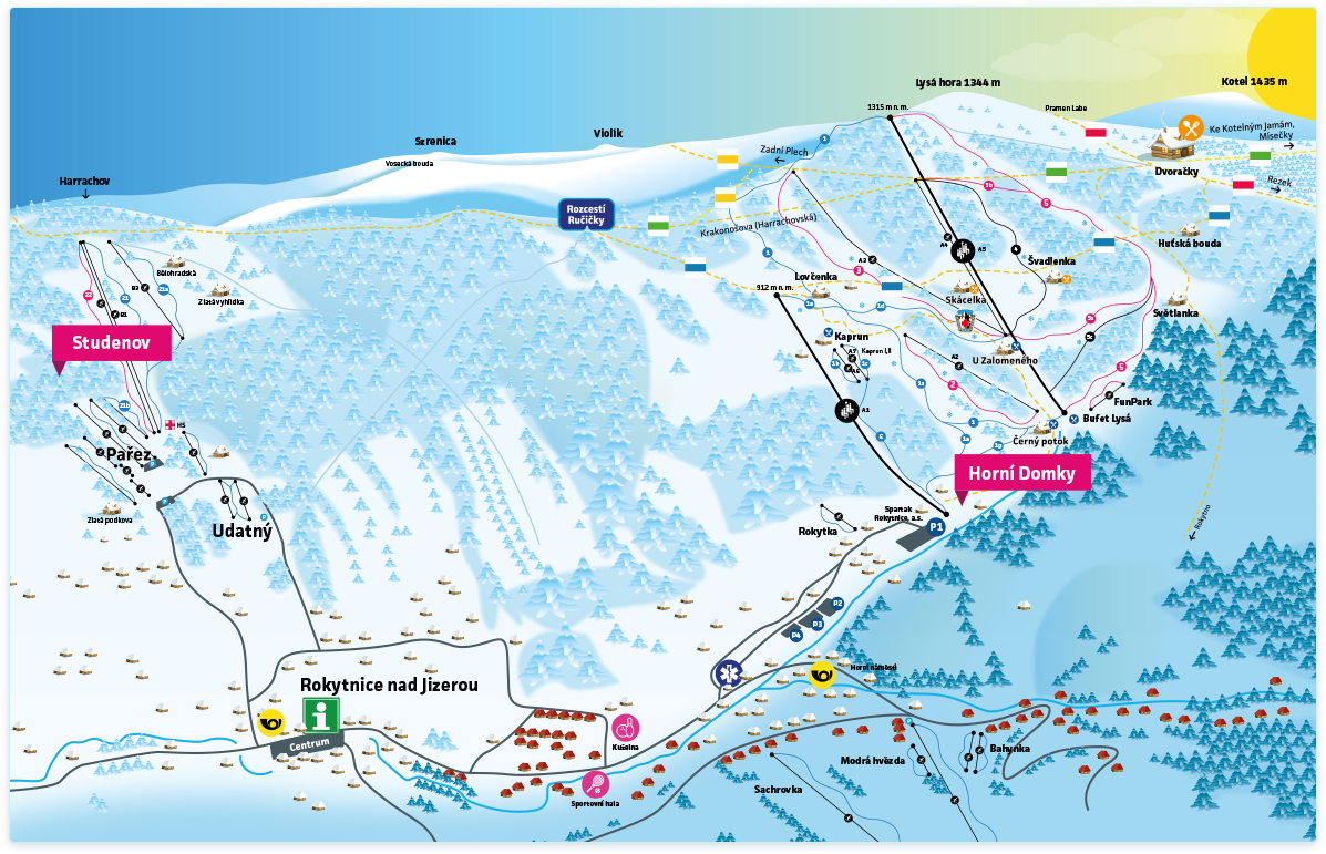 Mapa Skiareálu Rokytnice