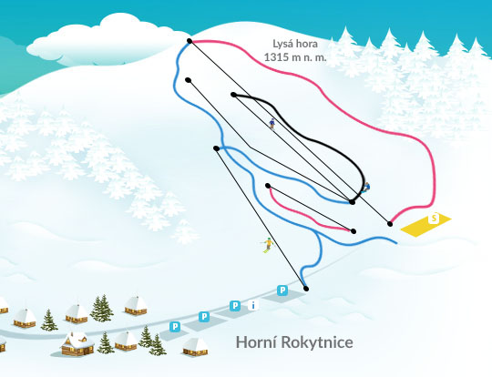 Mapa Skiareálu Horní Domky