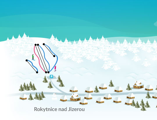 Mapa Skiareálu Studenov